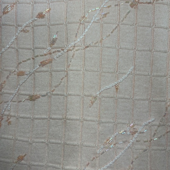 Alfred Dunner Women’s Beaded Short Sleeve Pink Sweater - Picture 7 of 10